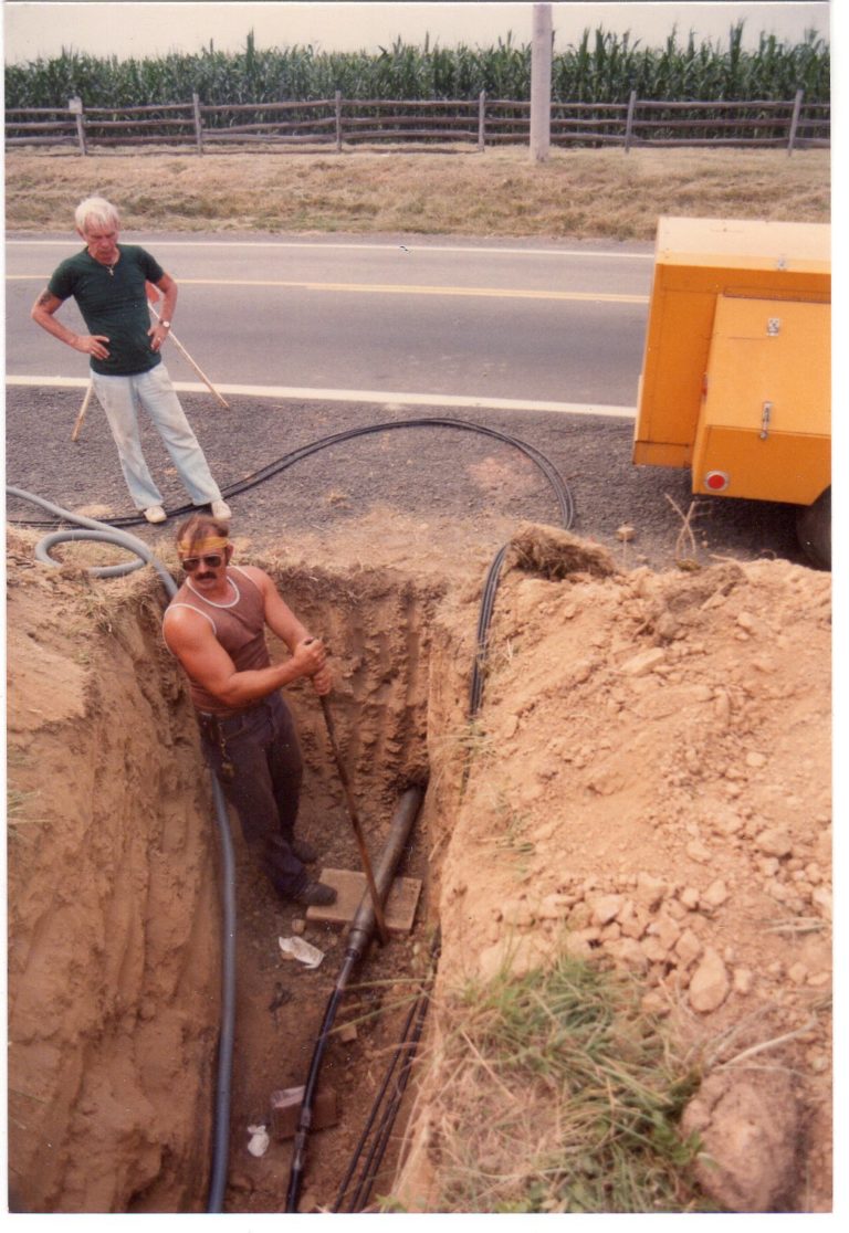 Electric lines being installed, 1983