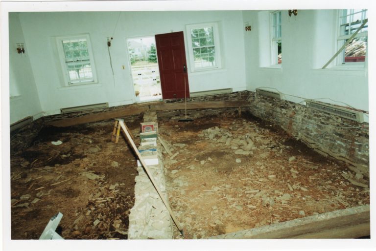 Interior floorboards being replaced, 2000