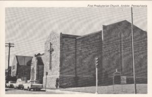 4125.19 Ambler Pa Postcard_First Presbyterian Church_circa 1963