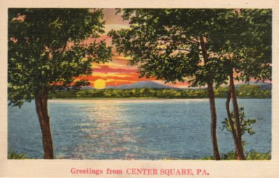 4500_018_Center Square Postcard_Greetings from CENTER SQUARE PA_Lake Scene