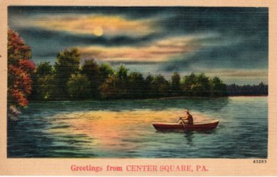 4500_019_Center Square Postcard_Greetings from CENTER SQUARE PA_Lake Scene