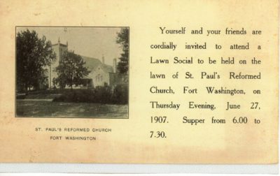 4500_085_Ft Washington PA Postcard_St Paul's Reformed Church_Invitation to Lawn Social_27 Jun 1907