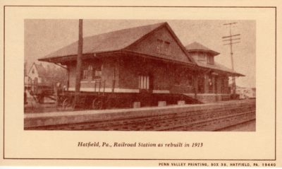 4500_249_Hatfield PA 1976 Reproduction Postcard_Raiload Station_As Rebuilt in 1913