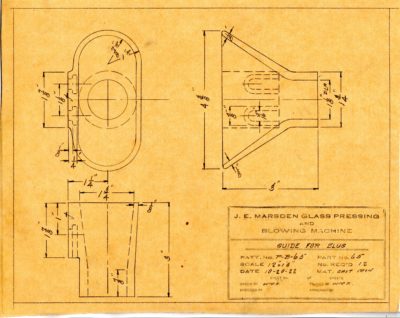 Marsden Glass Machinery Dwg #4128_50 Guide for Slug 10_20_1922